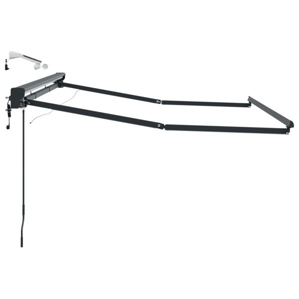 Електрическа рамка за сенник с LED светлини Антрацит 3,5 x 2 m