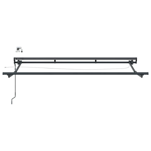 Електрическа рамка за сенник с LED светлини Антрацит Алуминий