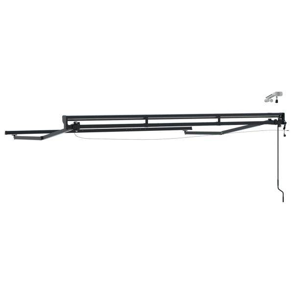 Електрическа рамка за сенник с LED светлини Антрацит Алуминий