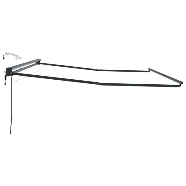 Електрическа рамка за сенник с LED светлини Антрацит Алуминий