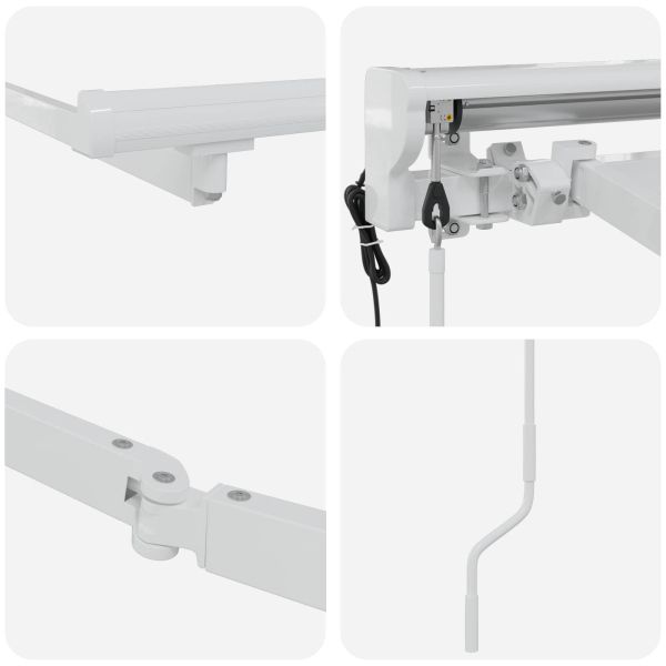 Електрическа разтегателна рамка за сенник Бял 5 × 3,5 m Стомана