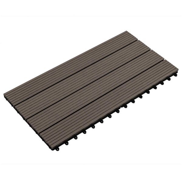 Плочка за decking 6 pcs Тъмен кафяв 60 x 30 cm WPC