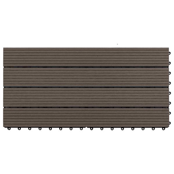 Плочка за decking 6 pcs Тъмен кафяв 60 x 30 cm WPC