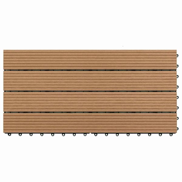 Плочка за decking 6 pcs Кафяво 60 x 30 cm WPC