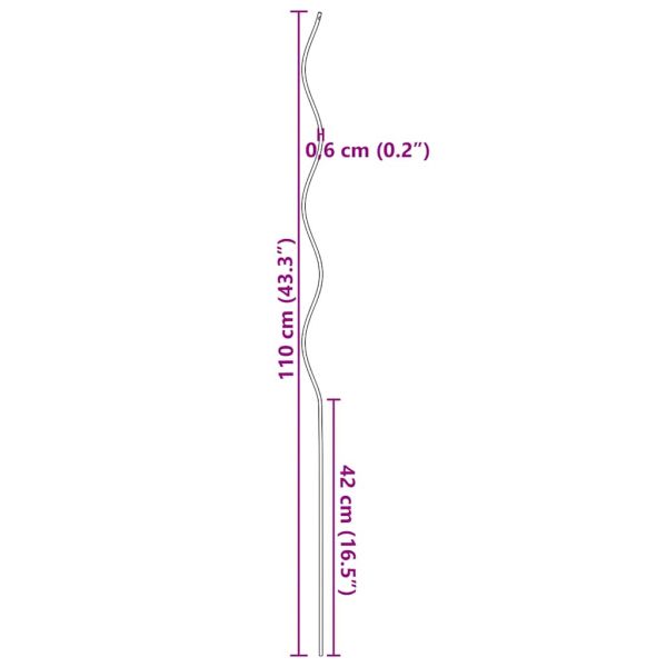 5 бр Спирални колчета за растения, 110 см, поцинкована стомана