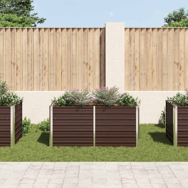 Повдигната леха, кафява, 160x80x77 см, поцинкована стомана