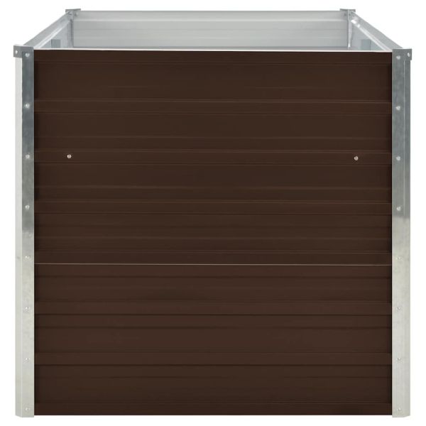 Повдигната леха, кафява, 160x80x77 см, поцинкована стомана