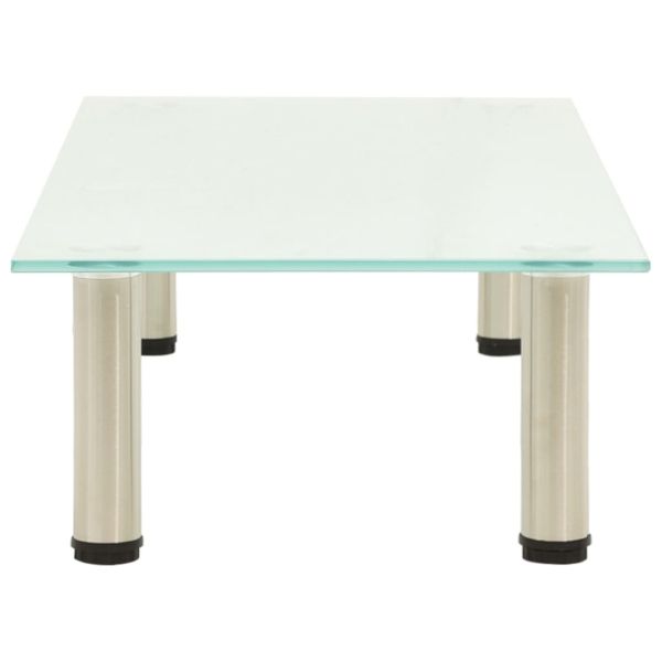 ТВ поставка, прозрачна, 80x35x17 см, закалено стъкло