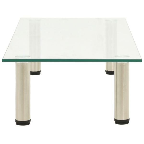 ТВ поставка, прозрачна, 80x35x17 см, закалено стъкло