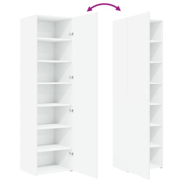 Висок шкаф, бял, 50x42,5x185 см, инженерно дърво