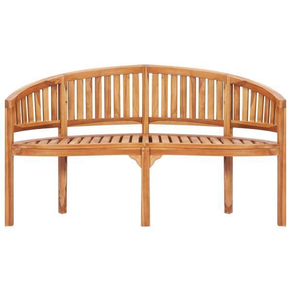 Градински комплект с форма на банан, 3 части, тик масив