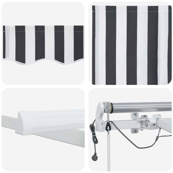 Автоматично прибираща се тента с LED антрацит и бял 500x300 см