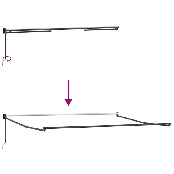 Прибираща се тента антрацит и бял 5x3 м плат и алуминий