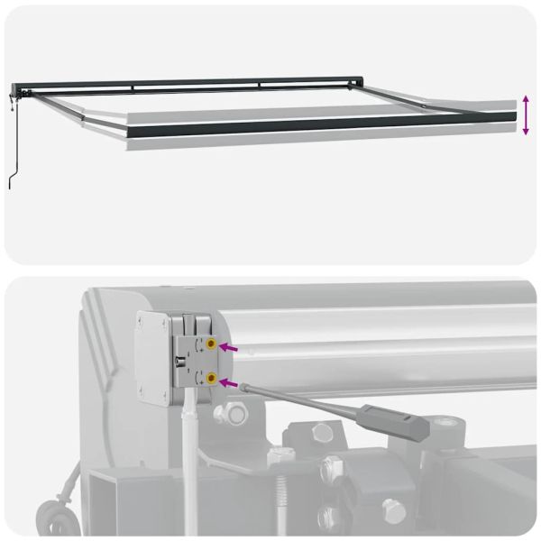 Прибираща се тента антрацит и бял 5x3 м плат и алуминий