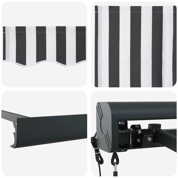 Прибираща се тента антрацит и бял 5x3 м плат и алуминий