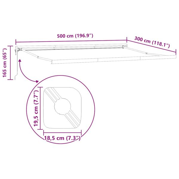 Прибираща се тента антрацит и бял 5x3 м плат и алуминий