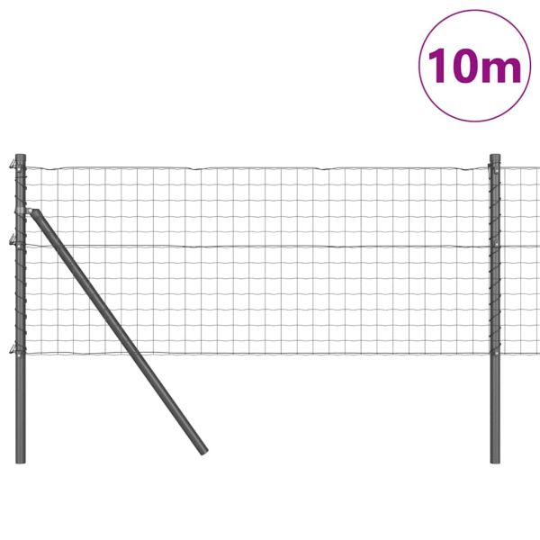 Ограда с пост Сив 0,4 x 10 м Стомана и PVC
