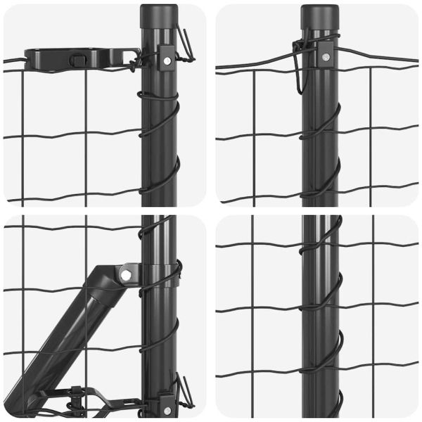 Ограда с пост Сив 0,4 x 10 м Стомана и PVC
