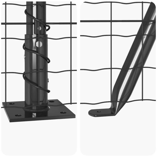 Ограда с пост Сив 0,4 x 10 м Стомана и PVC