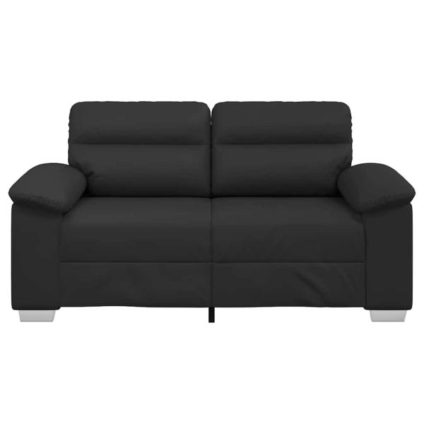 Двуместен диван, черен, 160x81x84 см, изкуствена кожа