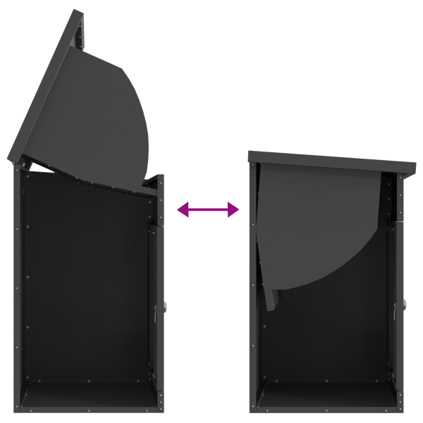 Пощенска кутия за пратки Черно 47.5 x 38 x 59 см Стомана