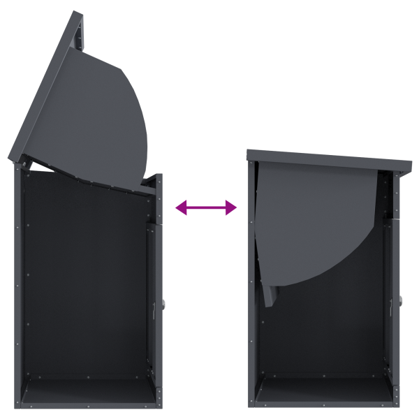 Пощенска кутия за пратки Антрацит 47.5 x 38 x 59 см Стомана