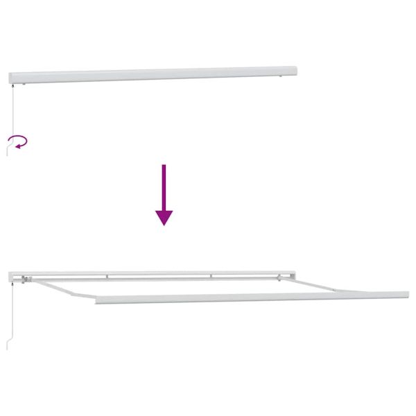 Ръчно прибираща се тента, бордо, 500x300 см