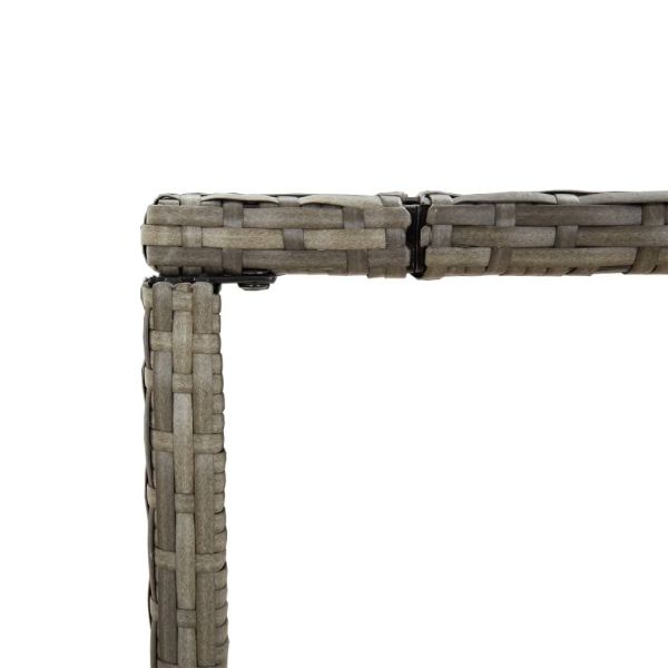 Градински бар комплект с възглавници 5 части сив полиратан