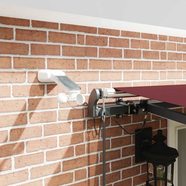 Автоматично прибираща се тента с LED, бордо, 500x300 см