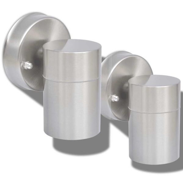 Външни LED прожектори, неръждаема стомана, насочени надолу, 2бр