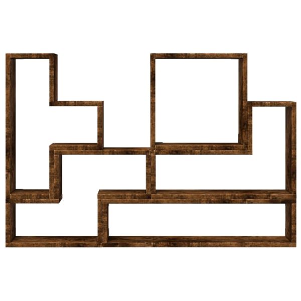 Стенен рафт, опушен дъб, 96x12x64 см, инженерно дърво