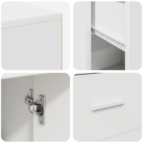 Ъглово бюро с чекмедже Бяло 102 x 88 x 75 см