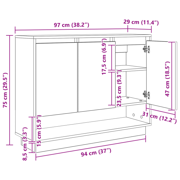 Служебен шкаф Старо дърво 97 x 29 x 75 см Инженерно дърво