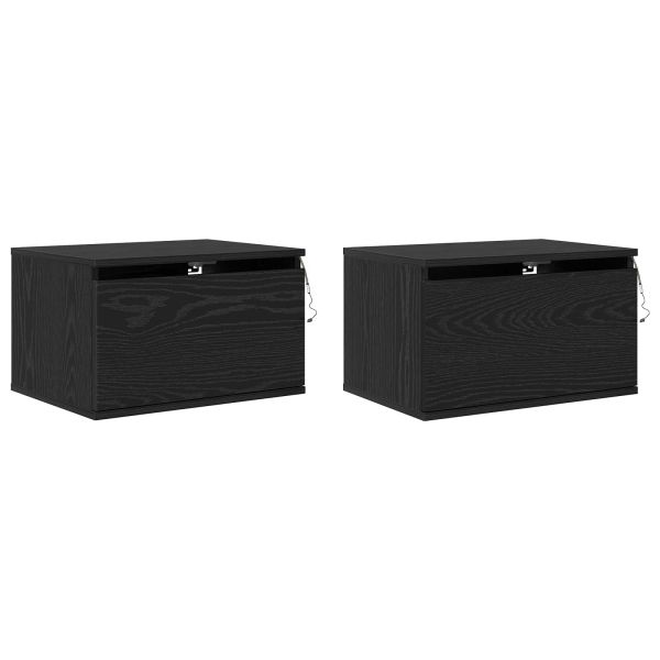 Стенен шкаф за нощно шкафче 2 pcs Черния дъб 50 x 36 x 30 см