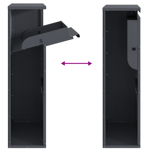 Пощенска кутия за пратки Антрацит 44 x 22 x 82 см Стомана