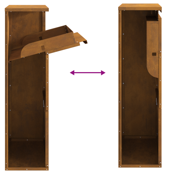 Пощенска кутия за пратки с врата Ръждясало 44 x 22 x 82 см