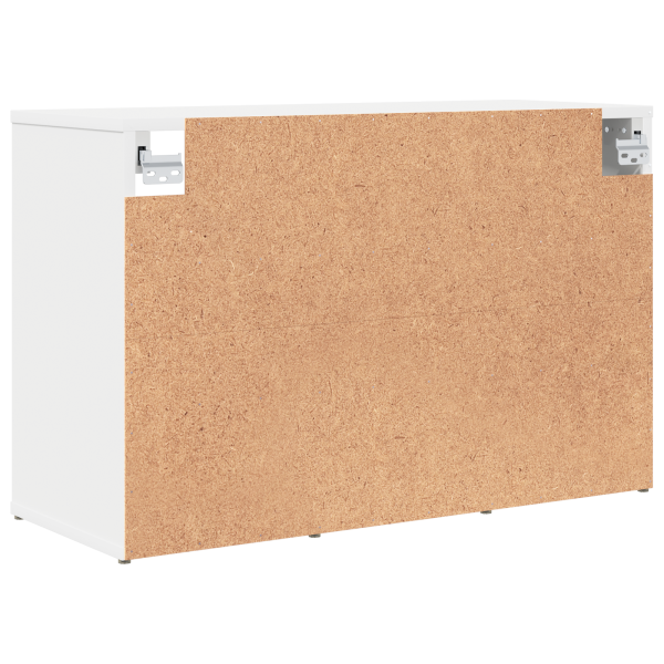 Шкаф за обувки с рафт Бяло 77,5 x 30 x 51 см Инженерно дърво