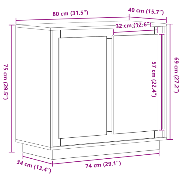 Служебен шкаф Дъб 80 x 40 x 75 см Инженерно дърво