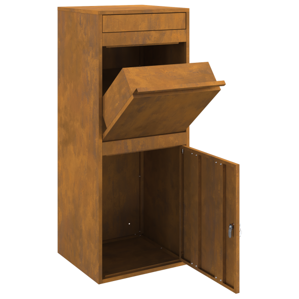 Пощенска кутия за пратки с врата Ръждясало 41 x 38 x 103 см