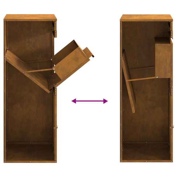 Пощенска кутия за пратки с врата Ръждясало 41 x 38 x 103 см