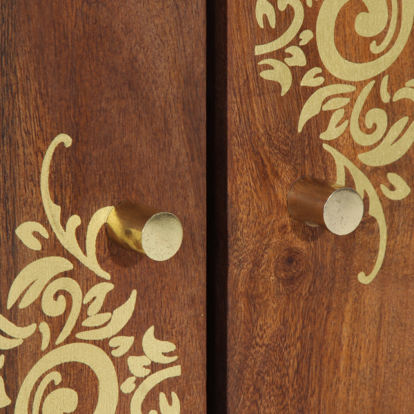 Шкаф за мивка Меден кафяв 62 x 33 x 58 см Солидно мангово дърво