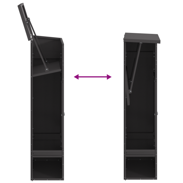 Пощенска кутия за пратки Черно 44,5 x 29 x 110,5 см Стомана