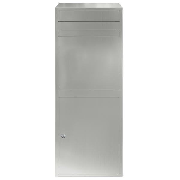 Пощенска кутия за пратки с врата Сребристо 47,5 x 38 x 59 см