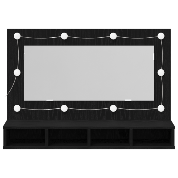 Шкаф с огледало Черния дъб 90 x 31,5 x 62 см Инженерно дърво