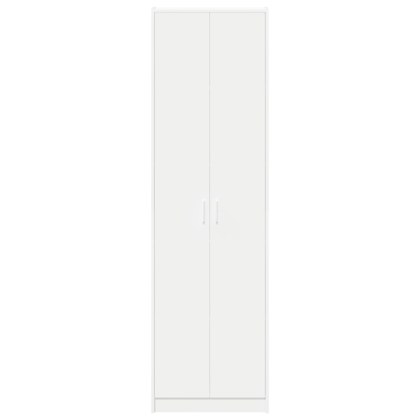 Гардероб с рафт с врата Бяло 55 x 25 x 189 см Инженерно дърво