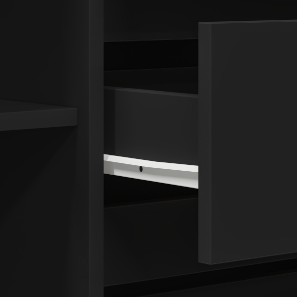 Служебен шкаф с чекмедже Черно 120 x 41 x 75 см Инженерно дърво