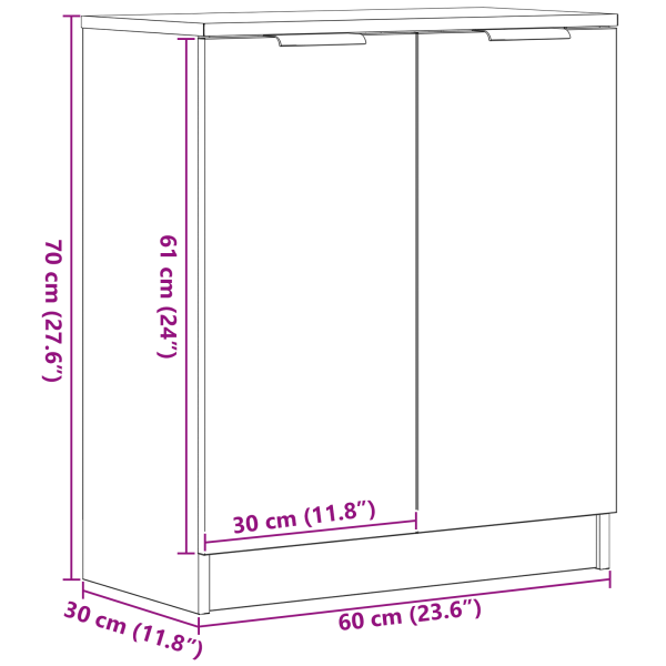 Служебен шкаф Черния дъб 60 x 30 x 70 см Инженерно дърво