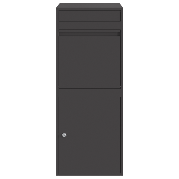 Пощенска кутия за пратки с врата Черно 41 x 38 x 103 см Стомана