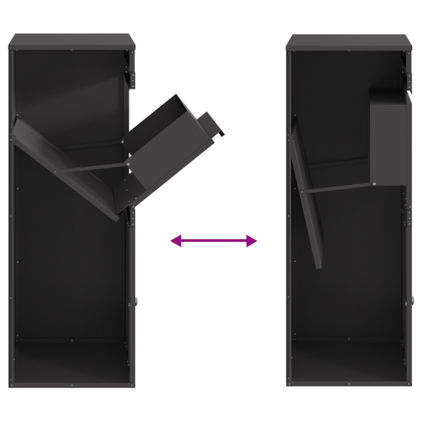 Пощенска кутия за пратки с врата Черно 41 x 38 x 103 см Стомана