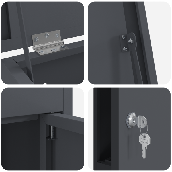 Пощенска кутия за пратки Антрацит 44,5 x 29 x 110,5 см Стомана